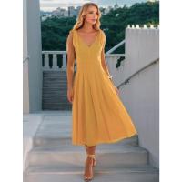 Temperamento elegante falda con tirantes y cuello en V para mujer vestido de verano nuevo en forma de A 2025 - details 3