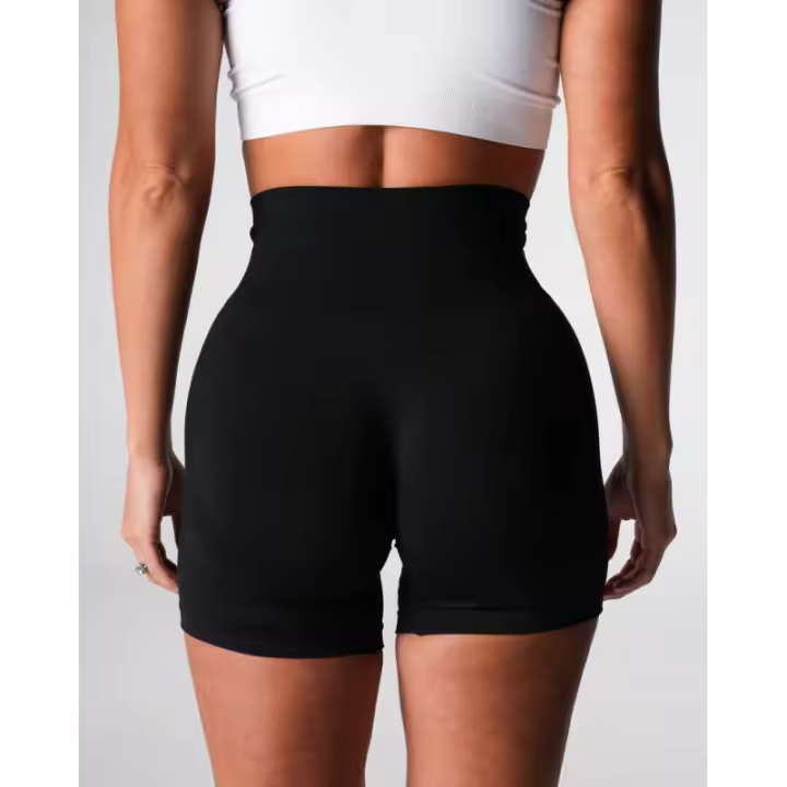 Pantalones cortos de yoga sin costuras de nailon de poliéster cationico de estilo europeo y americano, con estampado floral oscuro, elevación de cadera grande, hilo de alta elasticidad, pantalones de fitness. - 1