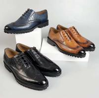 Hombres de cuero marrón de moda, zapatos de hombre transpirables de piel de vaca de capa superior, nuevo estilo cómodo, zapatos de patrón sólido de moda - details 11