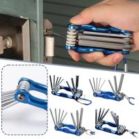 Llave hexagonal plegable portátil con mango de Metal, destornillador, juego de llaves Allen plegables, herramienta de extracción, llave Hexagonal Torx 8 en 1 - details 1