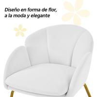 Terciopelo Sillon para Dormitorio Silla para Comedor Cocina Pata Metal Silla Sala de Estar Rosa Claro - details 44