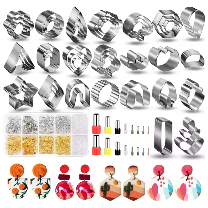 Cortadores de arcilla polimérica para fabricación de joyas, juego de moldes de cerámica de Navidad, Mini accesorios de diseñador, suministros de bricolaje, herramientas - 1