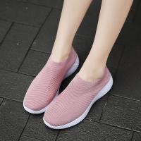Zapatos de calcetines transpirables para mujer, zapatillas deportivas suaves para caminar, zapatos planos cómodos informales a la moda, color azul - details 11