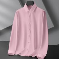 hombre manga larga ropa hombre Nueva camisa informal de negocios de manga larga de Color sólido para hombre, resistente a las arrugas, cómoda, versátil para todas las estaciones - details 11