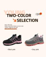 Zapatos de seguridad con botón giratorio para mujer, zapatillas de trabajo con punta de acero, zapatos indestructibles, botas de trabajo a prueba de pinchazos, zapatillas con cojín para mujer - details 5
