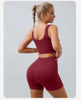 Traje de Fitness para Mujeres Ropa Deportiva de Yoga Pantalones Leggings Sujetador Deportivo Traje de Cintura Alta Shorts para Entrenamiento con Secado Rápido Material de Nylon - details 10