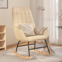 Silla Mecedora Balancín Reclinable Asiento Butaca Sillón Acolchado Salón Sala de Estar Relajación Muebles Mobiliario de Tela - details 0
