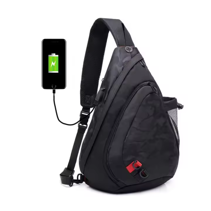 Mochila de Pecho Camuflada Negra para Hombres Bolsa Deportiva Impermeable para Viajes Gran Bolsa Cruzada para Niños y Adultos - 1