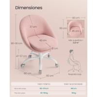 Silla de Oficina en Casa, Silla Giratoria de Algodón y Lino, Silla de Escritorio, Acolchada con Espuma, Altura Ajustable, para Estudio, Dormitorio, Azul Pálido OBG020Q01 - details 10