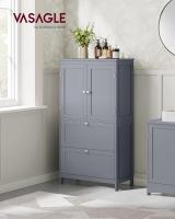 Mueble de Baño, Armario de Baño, Armario de Cocina, Armario Almacenaje con 4 Puertas, Estantes Regulables, 30 x 60 x 110 cm, Blanco - details 27