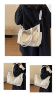 Fashion Stripe Velvet Handbag Simple Style Corduroy Shoulder Bag Pure Colour Large Capacity Commuter Ladies Handbag - details 3