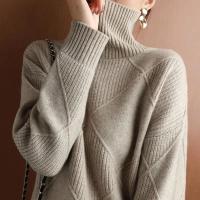 Otoño e Invierno nuevo suéter de mujer grueso calidez moda suéter de lana tejido cuello alto 2025 - details 5