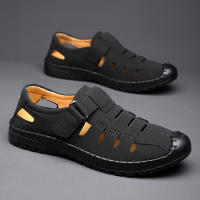 Sandalias de cuero suave para hombre, nuevo estilo, para exteriores, para conducir, zapatos de papá para hombre, zapatos de verano a la moda con agujeros - details 3