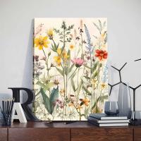 Pintura en Lienzo Boho de Flores Salvajes con Marco JUBEER Decoración Artística para Dormitorio y Hogar Material de Lienzo - details 7