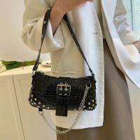 Bolso gótico de mujer retro con correa de cuero con cremallera, casual - details 3