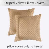 1 Uds. Funda de cojín de 40/45/55x55cm, funda de almohada de pana, funda de almohada a rayas de color caqui para sofá, sala de estar, cama, decoración del hogar de gran tamaño - details 5