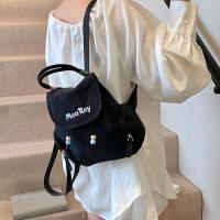 Mochila con cordón de Bordado de letras, bolso escolar de nailon de gran capacidad para estudiantes, bolso de viaje de Color sólido, bolso de hombro para adolescente - details 10