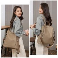 Mochila De piel auténtica para mujer, bolso de viaje de alta calidad, informal, de hombro, 2023 - details 8