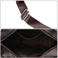 Bolso bandolera para hombre, piel auténtica de becerro, suave,bandolera cruzada de hombro, informal - details 10