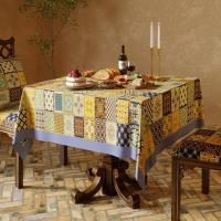 Mantel Coreano a Cuadros Cubierta de Mesa de Comedor a Prueba de Polvo Fondo de Foto Rectangular - details 7