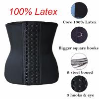 Faja de goma de látex 100% con hueso de acero para mujer, corsés de entrenamiento de cintura, moldeador de cuerpo de reloj de arena, faja de cintura larga para Torso, pérdida de peso - details 11