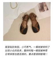 Sandalias Romanas de Verano Zapatos Planos para Mujeres 2025 con Cabeza de Estilo Retro y Pequeña Talla - details 4