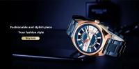 Reloj de Cuarzo CURREN 8403 Reloj de Tira de Acero con Calendario Estilo de Negocios y Ocio para Hombres Reloj de Pulsera de Cuero Automático - details 0