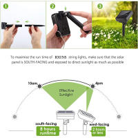 Guirnalda de luces LED Solar para exteriores, lámpara de alambre de cobre impermeable para jardín, patio, árbol, fiesta de Navidad, 8 modos, 300/200 - details 18