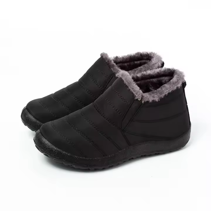 Zapatos sin cordones cálidos para mujer, zapatos planos cómodos de algodón para exteriores, Invierno - 1