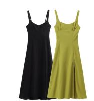 Ropa de mujer europea y americana falda de tirantes de vestido de hendidura popular - details 1