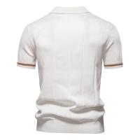 2025 Polo deportivo con cremallera de color sólido para hombre, polos sociales atléticos para hombre, Polo ajustado de oficina - details 2