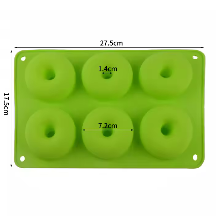 Molde de silicona con 6 cavidades para donas, moldes 3D para hornear pasteles, magdalenas, gelatina, galletas, pastelería, cocina - 1