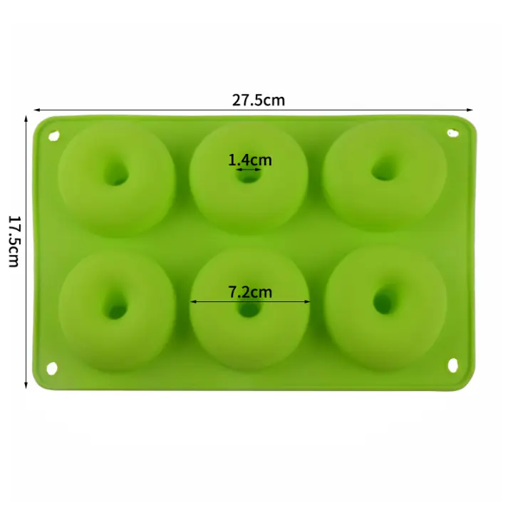 Molde de silicona con 6 cavidades para donas, moldes 3D para hornear pasteles, magdalenas, gelatina, galletas, pastelería, cocina - 1