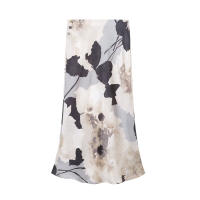 OUWU- Vintage Casual Chic Satén Mujer Traje Estampado De Flores Camisa De Manga Larga Falda Larga Nueva Moda 2025 Primavera Verano Conjuntos Sedosos - details 7