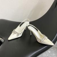 Cadena de diamantes de imitación tacones altos nuevo temperamento puntiagudo bolsa de banquete francés sandalias de cabeza zapatos individuales vacíos - details 31
