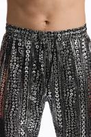 Modo vagues circulaires estampage à chaud hommes pantalones décontractés Harajuku Hip Hop Disco fête Streetwear cordón pantalon discoteca - details 9