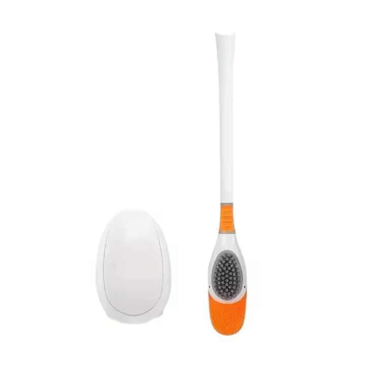 Cepillo De Inodoro De Pico De Pato Con Mango Largo Cepillo De Limpieza De Piso Para Baño Cepillo De Toalla Suave Montado En La Pared Set De Limpieza Del Baño - 1