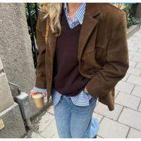 Ropa de mujer europea y americana, superventas en AliExpress, chaqueta de tela de ante Retro - details 8