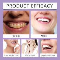 El polvo de dientes morado limpia suavemente los dientes, frescura duradera, refresca el aliento y proporciona el cuidado diario de la boca. - details 11