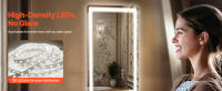 SucceBuy Espejo de baño LED - 50 x 70 cm, montado en la pared, iluminación frontal y retroiluminación, antivaho, regulable en temperatura en 3 colores para una rutina de maquillaje impecable - details 0