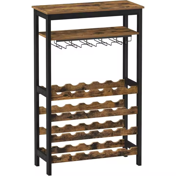 Estantería de Vino para 24 Botellas Soporte de Vidrio, Soporte de Botellas de Pie - 1
