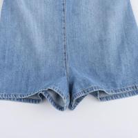 BUNO-moda para mujer, Mini monos con cremallera y espalda descubierta azul vaquero, monos Vintage con tirantes finos y cuello cuadrado, monos elegantes para mujer - details 6