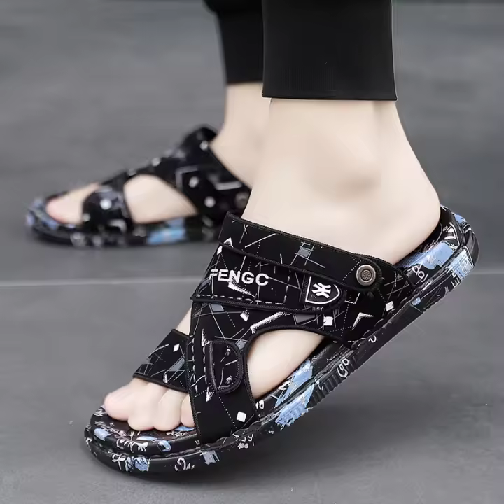 Zapatillas de cuero de alta calidad para Hombre, sandalias de playa exteriores, zapatos de verano, gran oferta - 1