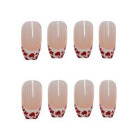 Juego de uñas postizas reutilizables de bailarina larga con estampado de leopardo rosa, 24 Uds. - details 3