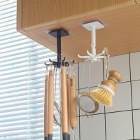 Gancho de puerta autoadhesivo de seis garras montado en la pared giratorio de 360 grados colgador de ropa toallero organizador de cocina - details 6