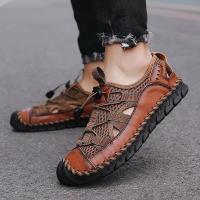 Sandalias de verano para hombre, sandalias de malla para exteriores, zuecos suaves, sandalias para hombre, sandalias deslizantes hechas a mano, zapatillas romanas para exteriores - details 19