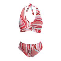 Bikini con estampado floral para mujer, traje de baño de dos piezas, de cintura alta, para adolescentes - details 38