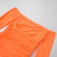 M23DS735 Vestido superior de color sólido plisado de cintura alta ajustado nuevo a la moda para mujer - details 60