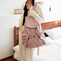 Linda mochila con cordón de estilo coreano, gran capacidad, diseño de nicho, bolsa de nailon suave y ligera, bolsa plegable para libros, bolso de hombro para exteriores - details 24