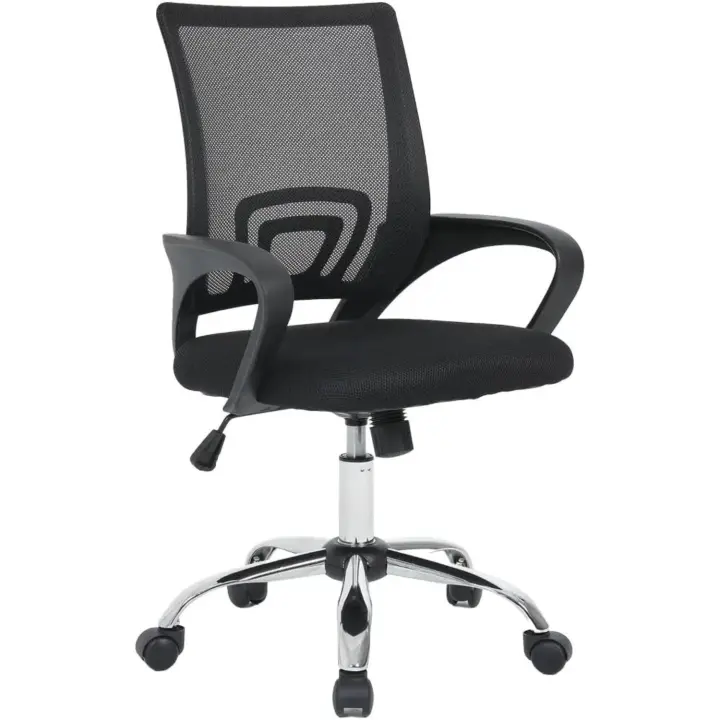 Ergonómica con Ruedas de Nylon con Malla Transpirable en Color Negro |   Modelo Aitana - 96 x 48 x 59 cm - 1